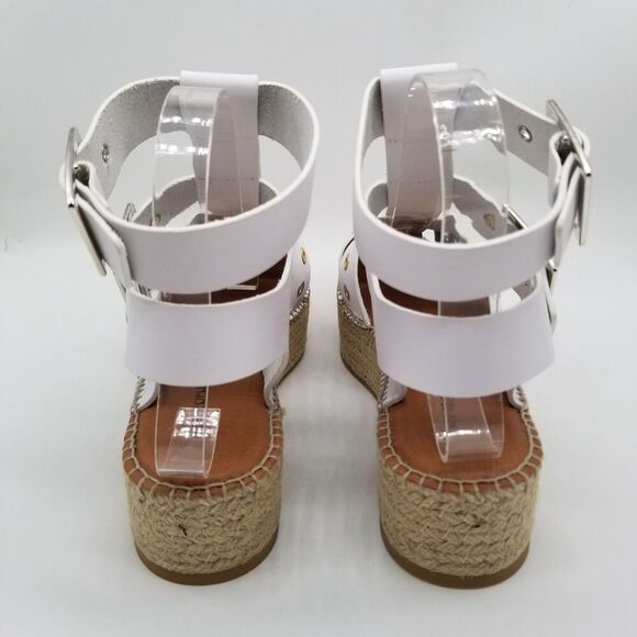 Free People Women Gable Glad Espadrille Gladiator Sandals Sz 9.5 Leather White - Picture 5 of 7